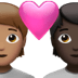 🧑🏽‍❤️‍🧑🏿 couple with heart: person, person, medium skin tone, dark skin tone display on Apple